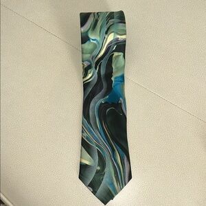 Garcia Urban Cat Ghost Men's Tie Collector Edition 100% Silk Tie Green Blue